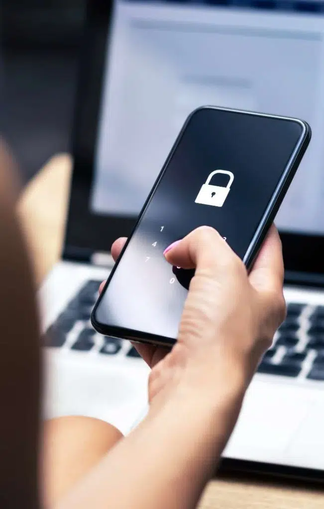 hand unlocking phone pin image