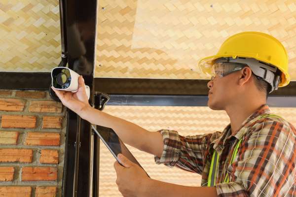 Man checking monitor image