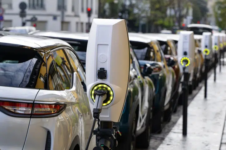 Public EV charging points on a street image