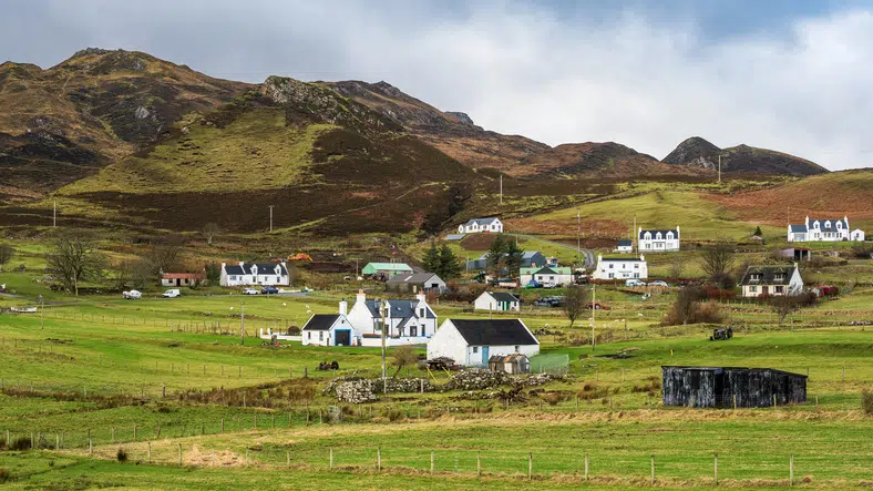 village in countryside on the Isle of Skye, Scotland image
