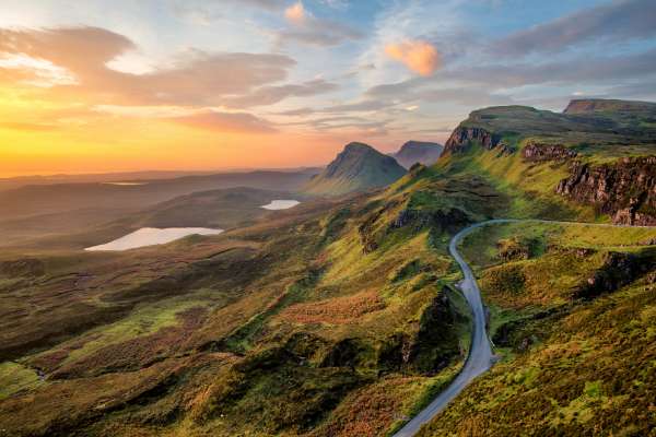 landscape of mountains at sunset image